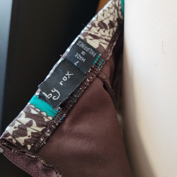 Y2K Whimsigoth Paisley Halter Dress With Tulle Hem Teal And Brown Medium - Picture 11 of 15